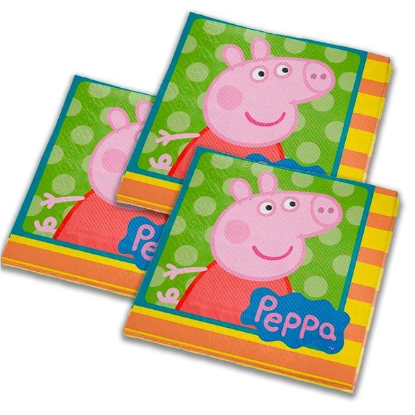 Imagem de 32 Guardanapos Papel Decoração Peppa Pig festa aniversário