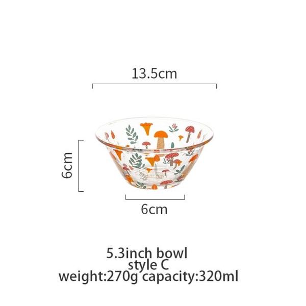 Imagem de 320ml Table Flower Glass Bowl Transparent Kitchen Bowl For Salad Cereal Soup Micro-onda Oven Restaurant Noodle Bowls Tigelas