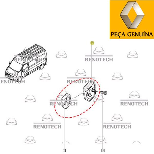 Imagem de 328950003r - suporte com emblema renault dianteiro - motor 2.3 16v m9t - de 2013 em diante - master iii