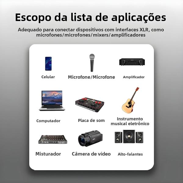 Imagem de 3,5 Mm Macho Para XLR 3 Pinos Fêmea Cabo De Áudio Estéreo Para Microfone Alto-falante Adaptador