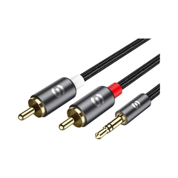 Imagem de 3,5 Mm Para 2RCA Macho Para Fêmea AUX RCA Jack Y Cabo Divisor Para Amplificador De Áudio De Home