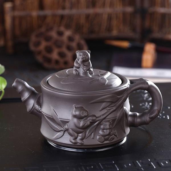 Imagem de 350ml Bule Chinês Porcelana Panda Come Bambu Tea Pot Kung Fu Tea Set TeaPots Guente de Cerâmica Zisha artesanal Bules