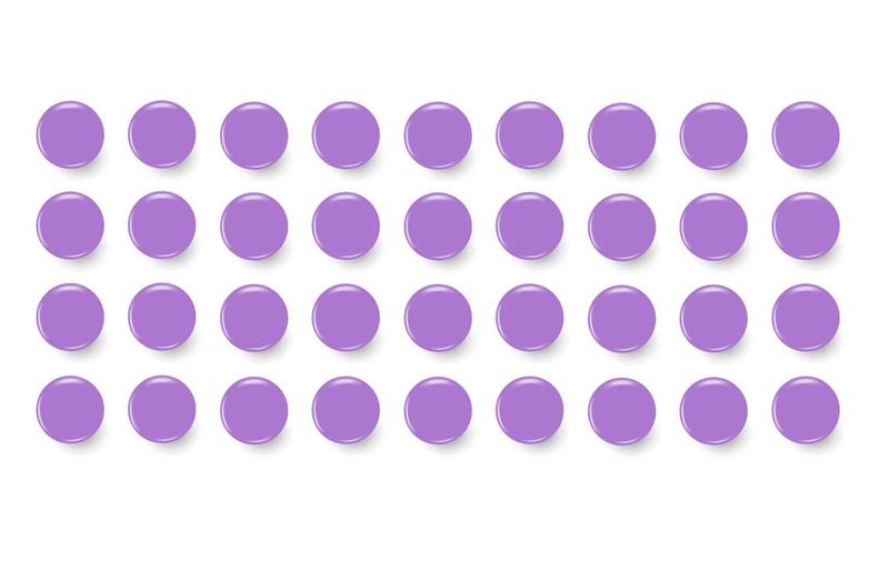 Imagem de 36 Imãs Roxo Para Geladeiras, Murais E Quadros Magnéticos