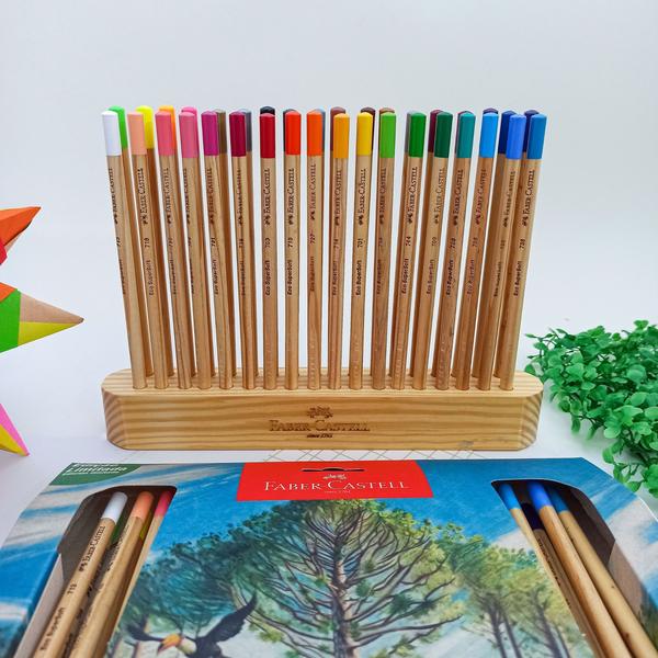 Imagem de 36 Lápis de Cor Eco SuperSoft Natural Edition com Suporte de Madeira Edição Limitada - Faber Castell