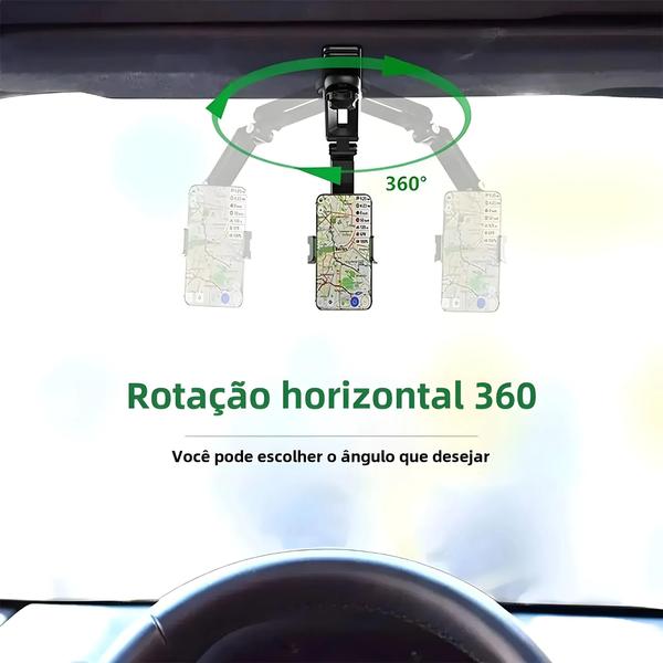 Imagem de 360  graus   Suporte Giratório Para Telefone Com Viseira Solar Para Carro Universal Compatível Com iPhone