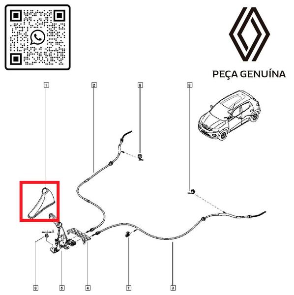 Imagem de 360163519r - coifa da alavanca de freio - motor 1.0 12v - 2016 em diante - kwid