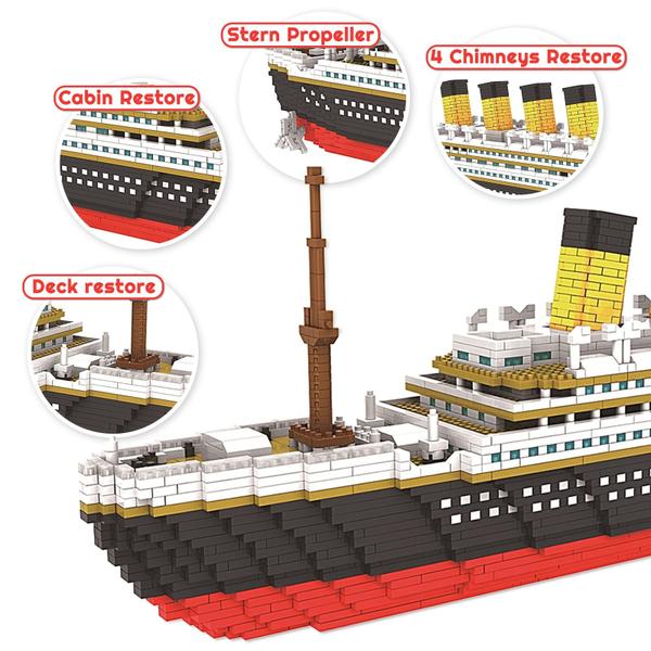 Imagem de 3800 + PCS Micro Blocks Titanic Model Building Set, Mini Building Bricks Titanic Toy Ship Block, 3D Puzzle Sets DIY Brinquedos Educacionais Presente para Adultos e Crianças Idade 8+