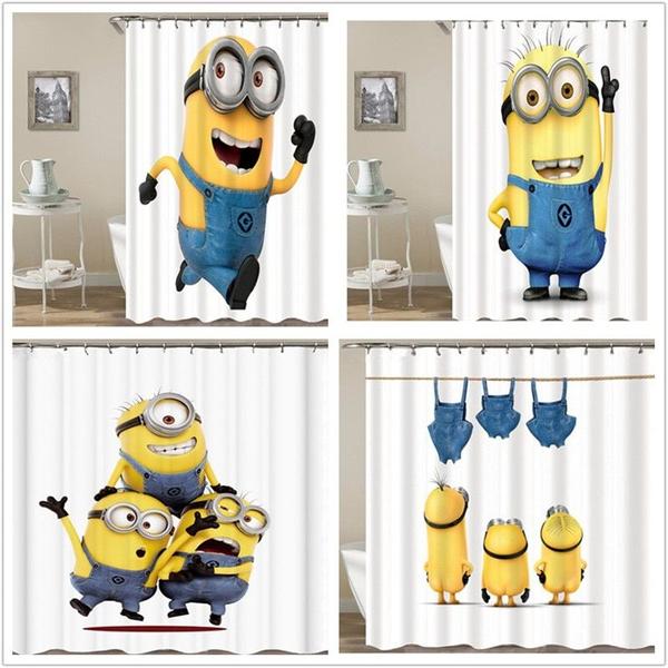 Imagem de 3D amarelo impertinente desenhos animados Minions série chuveiro cur banheiro