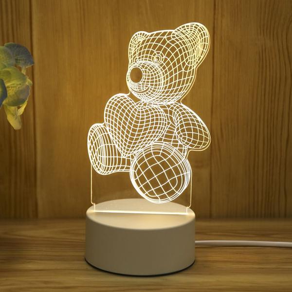 Imagem de 3D Cartoon Night Light, Led Bedside Lamp DIY Acrilic Gift