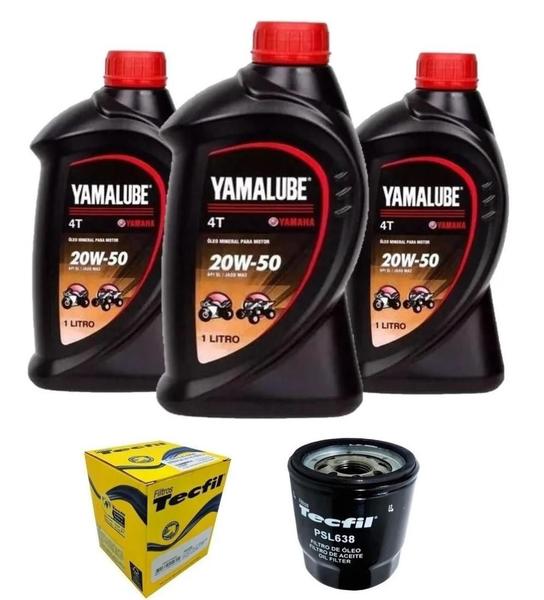 Imagem de 3L Oleo Yamalube Mineral 20W-50 + Filtro Tecfil Psl 638