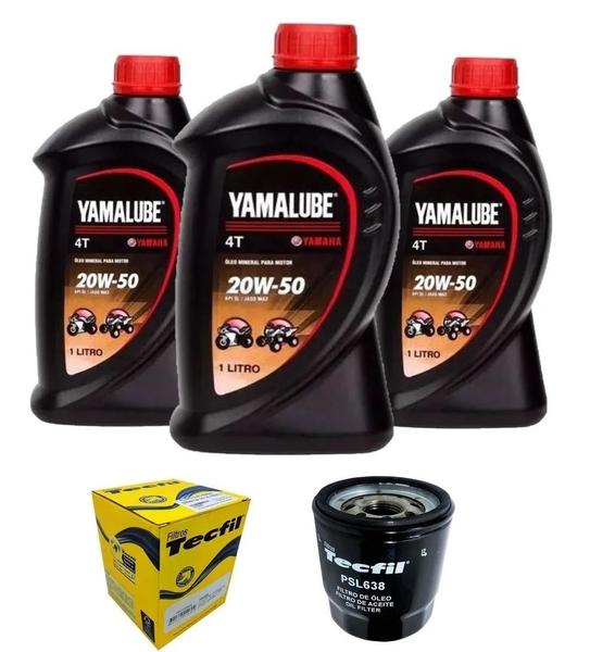 3L Oleo Yamalube Mineral 20w-50 + Filtro Tecfil Psl 638 - Yamalube - Tecfil Imagem de 3L Oleo Yamalube Mineral 20w-50 + Filtro Tecfil Psl 638