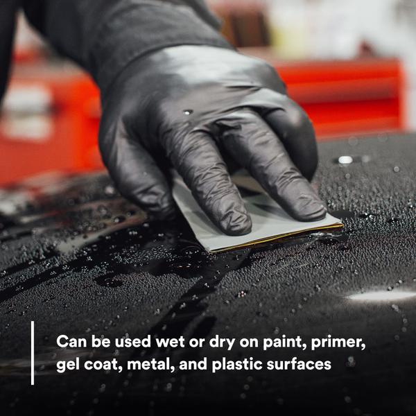 Imagem de 3M Wetordry Abrasive Sheet 401Q, 02045, 2500+ Grit, 5 1/2 x 9 in, 50 folhas, corte rápido, lixamento automático da carroceria, acabamento de tinta