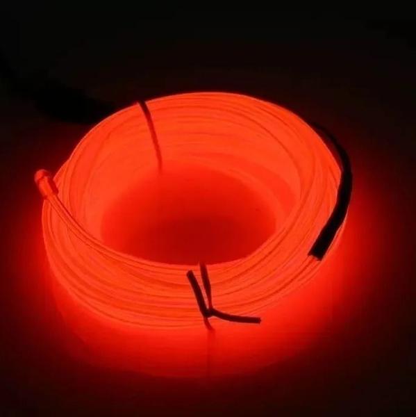 Imagem de 3Metros Mangueira Fita Led Neon Vermelho 12v Carro Universal