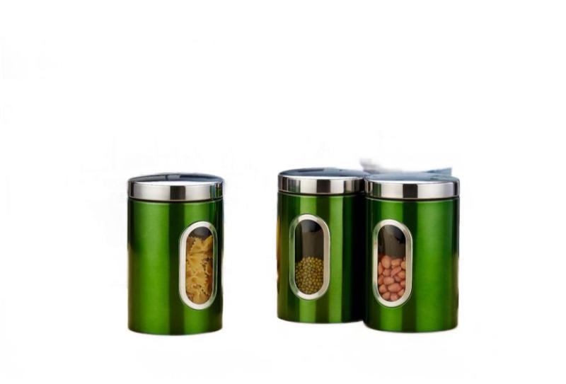 3Pcs Food Stoarge Jar /Set With Seal Cover Food Preservation Container Inoxidlessless Steel Kitchen Storage Box For Tea Rice Beans Garrafas, Jars & Boxes (verde) - HTTN Imagem de 3Pcs Food Stoarge Jar /Set With Seal Cover Food Preservation Container Inoxidlessless Steel Kitchen Storage Box For Tea Rice Beans Garrafas, Jars & Boxes (verde)
