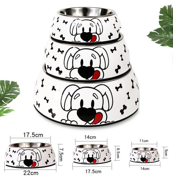 Imagem de 3pcs Steel Inoxidável Gato Cão Tigela Mesa não Deslizamento Tigela de Alimentação para Animais de Estimação Anti Fall Pet Fornece Anti Bite Dog Bowl Cat Feeding Bowl Alimentação de cães