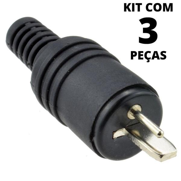 Imagem de 3un Conector Plug Paf Din 2 Pinos Macho Philips Akai Grundig Marantz Sansui Telefunken