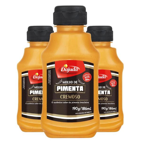 Imagem de 3Un Molho De Pimenta Cremoso DAjuda Picante 190 Ml Para Lanches Salada Grelhados Temperos