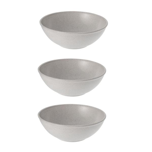 Imagem de 3un Tigela bowl 700ml salada petiscos  Cinza Petra 17cm