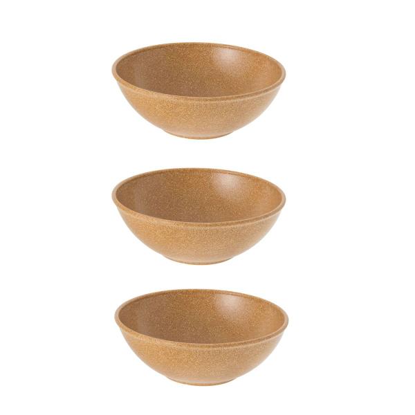 Imagem de 3un Tigela bowl 700ml salada petiscos Marrom Claro 17cm