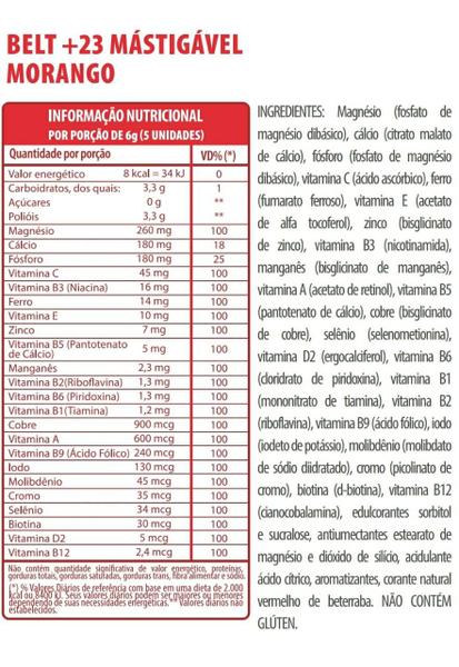 Imagem de 3x Belt+23 Morango-150 Pastilhas Mastigáveis