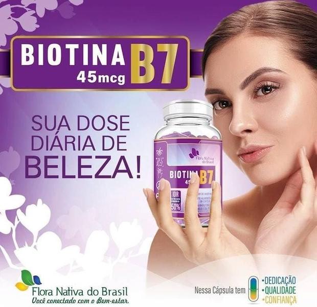 Imagem de 3x Biotina (B7) Cabelos e pele 150% IDR 60 Caps Flora Nativa