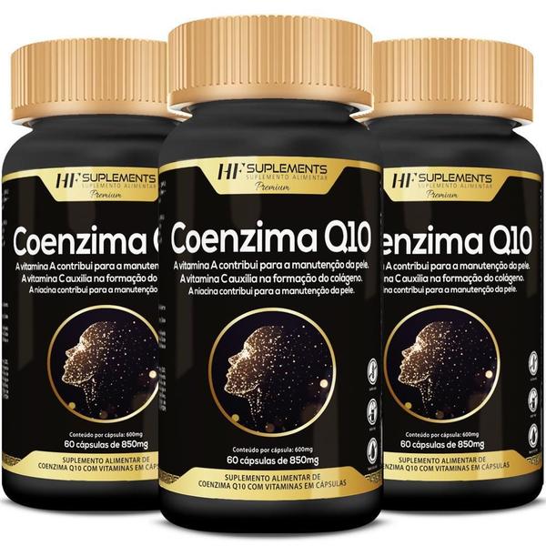 Imagem de 3x COENZIMA Q10 VITAMIN COMPLEX 850MG 60CAPS HF SUPLEMENTS