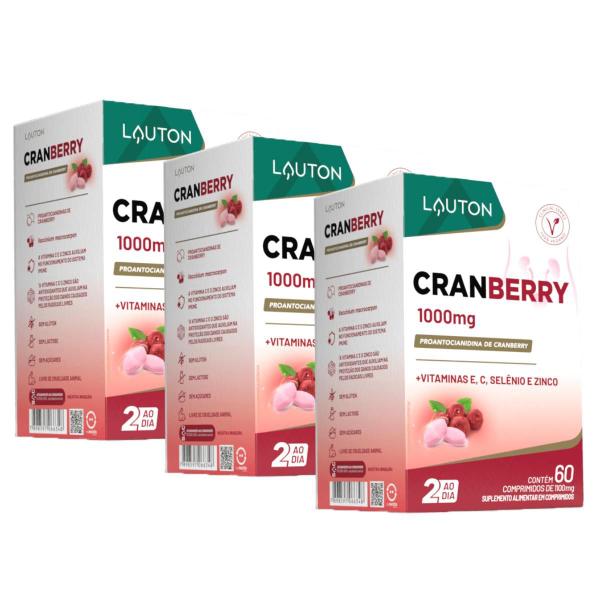 Imagem de 3x Cranberry 1000mg Lauton 60 Capsulas