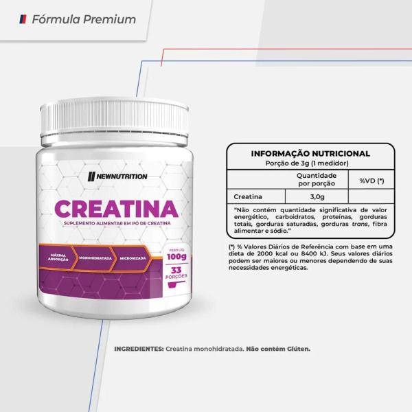 Imagem de 3x Creatina 100g Micronizada Monohidratada New Nutrition