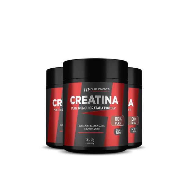 3x creatina em pó 3g pura hf suplements 300g Imagem de 3x creatina em pó 3g pura hf suplements 300g