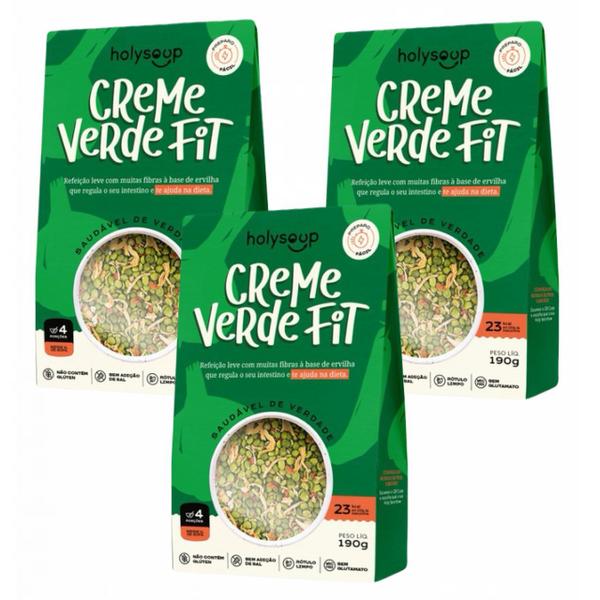 Imagem de 3x Creme Verde Fit - Sem Glúten - Vegano - Holysoup