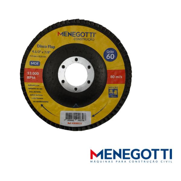 Imagem de 3x Discos de Desbaste Gramatura 60 115x22,23mm - Menegotti