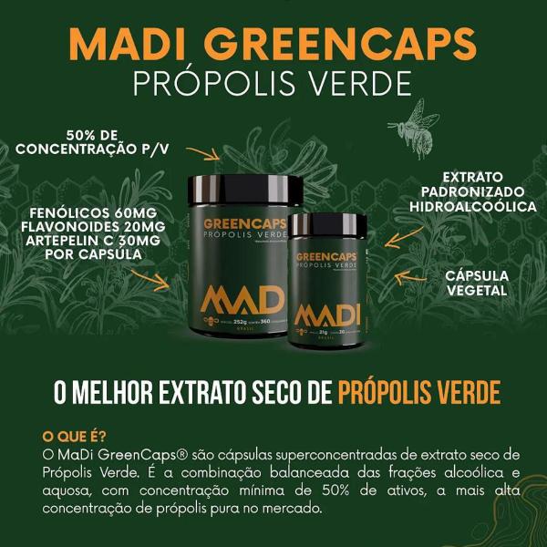 Imagem de 3x Extrato de Própolis Verde MaDi GreenCaps 30 Capsulas