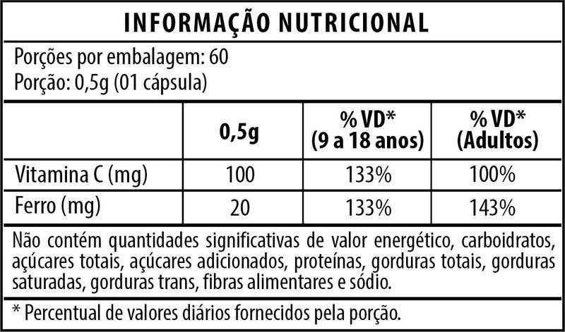 Imagem de 3x Ferro Quelato + Vitamina C 60 caps Flora Nativa