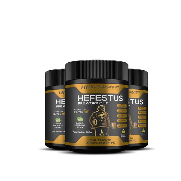 3x HEFESTUS PRÉ-TREINO 300G LIMONADA SUIÇA HF SUPLEMENTOS Imagem de 3x HEFESTUS PRÉ-TREINO 300G LIMONADA SUIÇA HF SUPLEMENTOS