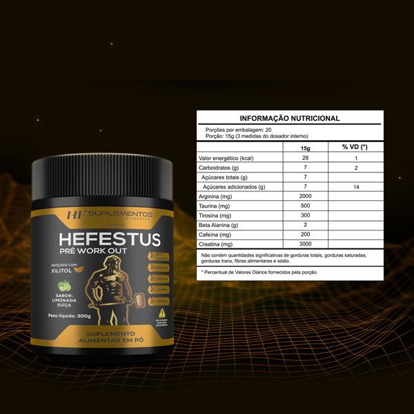 3x HEFESTUS PRÉ-TREINO 300G LIMONADA SUIÇA HF SUPLEMENTOS Imagem de 3x HEFESTUS PRÉ-TREINO 300G LIMONADA SUIÇA HF SUPLEMENTOS