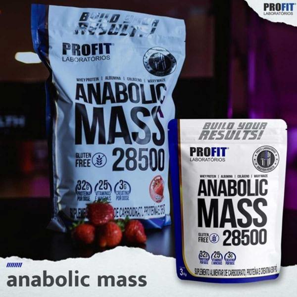 Imagem de 3X Hipercalórico Anabolic Mass 28500 3Kg Sabor Morango