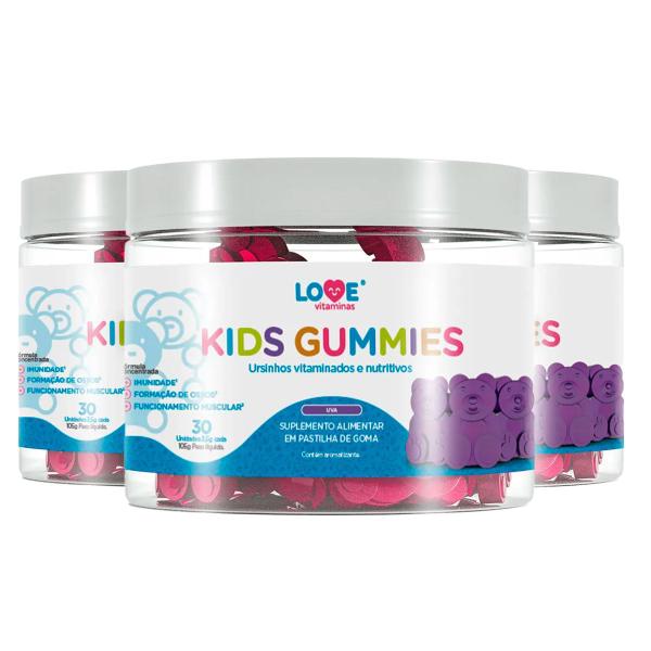 Imagem de 3x kids gummies inove nutrition 30 gomas sabor uva