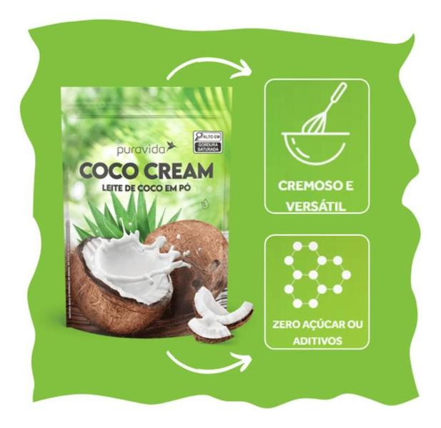 Imagem de 3x Leite De Coco Em Pó Coco Cream Tradicional Pura Vida 250g