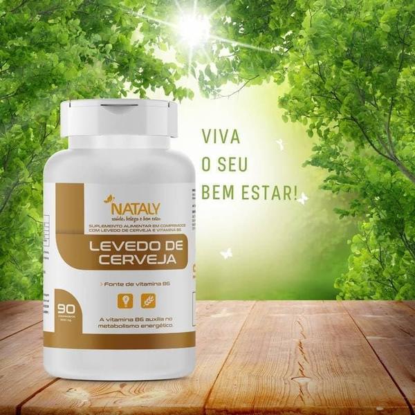 Imagem de 3x Levedo de Cerveja Rico em Vitamina B6 90 Comprimidos de 1000mg Nataly