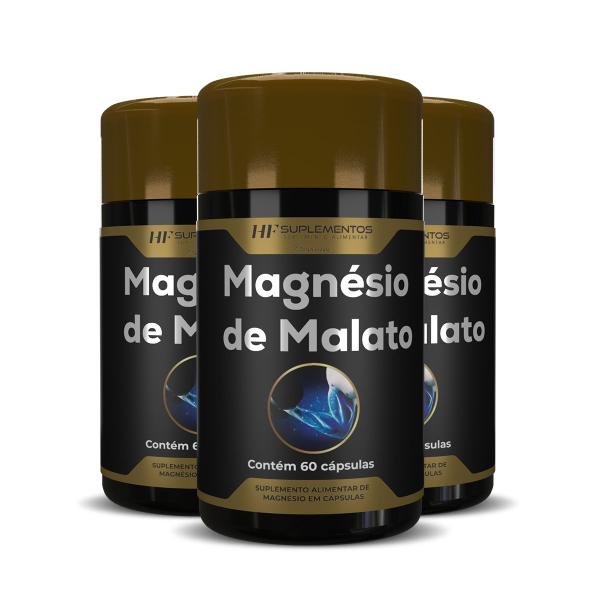 Imagem de 3x MAGNESIO DE MALATO PREMIUM 60 CAPS HF SUPLEMENTOS