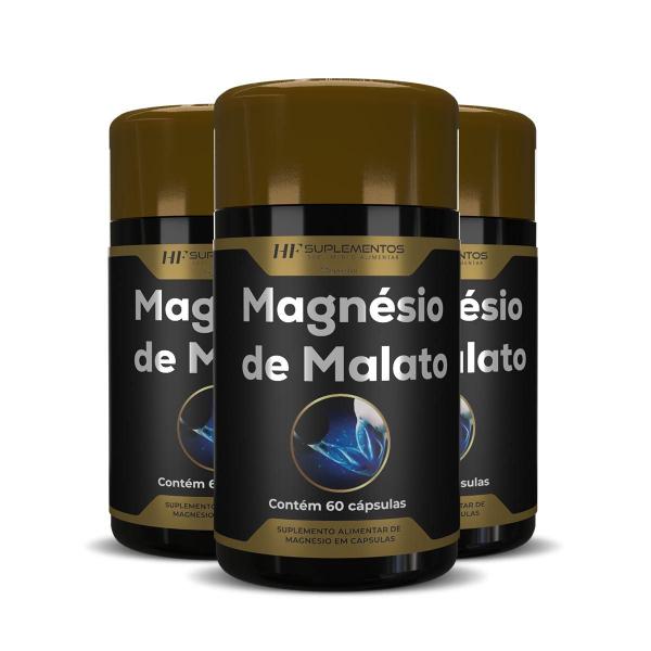 3X Magnesio De Malato Premium 60 Caps Hf Suplementos Imagem de 3X Magnesio De Malato Premium 60 Caps Hf Suplementos