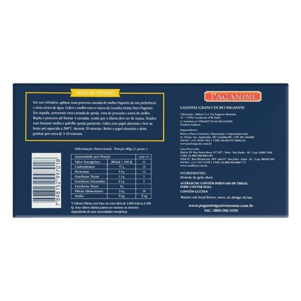 3X Massa Para Lasanha Grano Duro Paganini 200G Premium Imagem de 3X Massa Para Lasanha Grano Duro Paganini 200G Premium