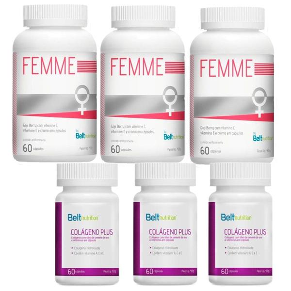 Imagem de 3x Multivitamínico Femme + 3x Colágeno Plus - Belt Nutrition