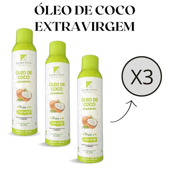 Imagem de 3x - Óleo de Coco Extravirgem Spray Klein Foods 200ml