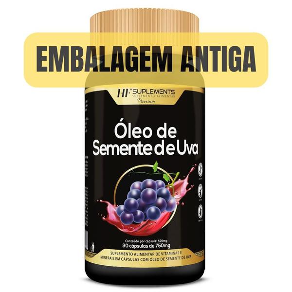 Imagem de 3x  óleo de semente de uva 60caps premium hf suplementos
