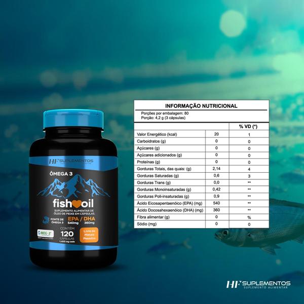 Imagem de 3x omega 3 fish oil meg 3 120 cps hf suplementos