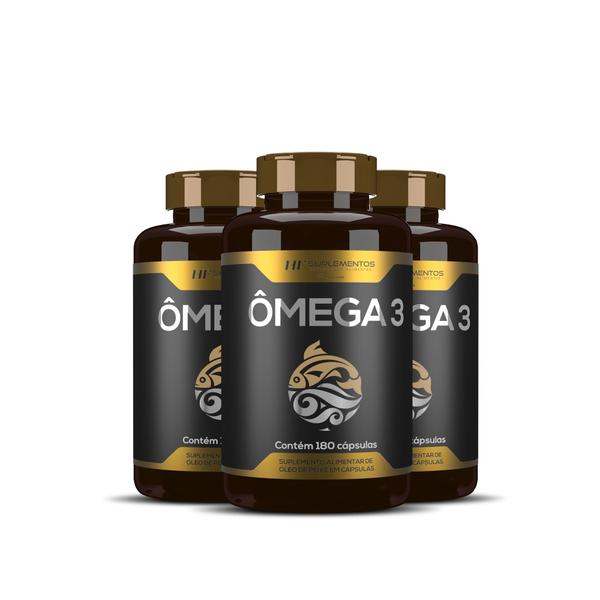 Imagem de 3x omega 3 oleo de peixe premium 180caps hf suplementos