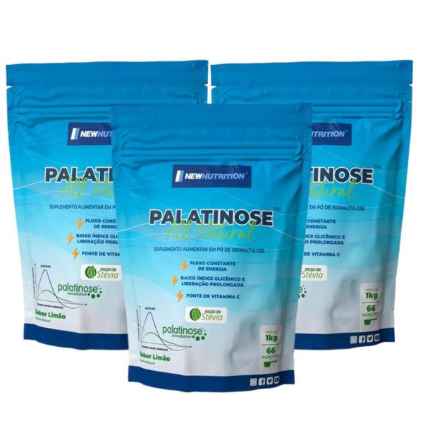 Imagem de 3x Palatinose All Natural Limão New Nutrition 1kg