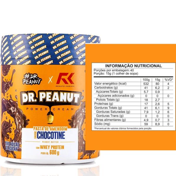 Imagem de 3x pasta de amendoim 600g com whey protein - dr peanut