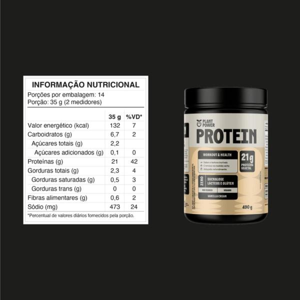 Imagem de 3x Proteina Vegana Vanilla Cream Plant Power 490g